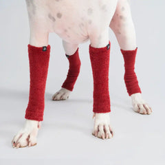 Stretchy Fleece Dog Leg Warmer Sleeves - Red