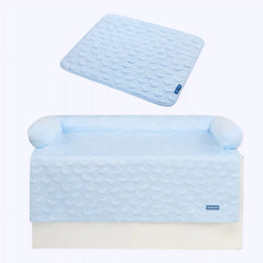 Frostcore™ Cooling Couch Cover Dog Bed and Cooling Mat Set - Hearts Blue