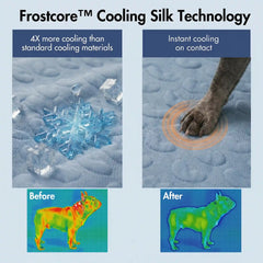 Frostcore™ Dog Cooling Car Seat Bed - Hearts Ash Blue