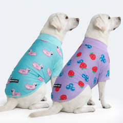 Sunblock Dog T-Shirt (2-pack) - Berries Flamingo