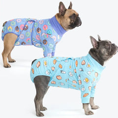 Dog Surgical Suit (2-pack) - Breakfast Blue and Donuts