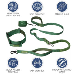 Comfort Control Collar and Multipurpose Leash Set - Green