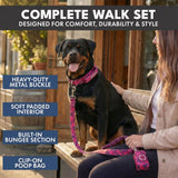 Comfort Control Collar and Multipurpose Leash Set - Fuchsia Camo