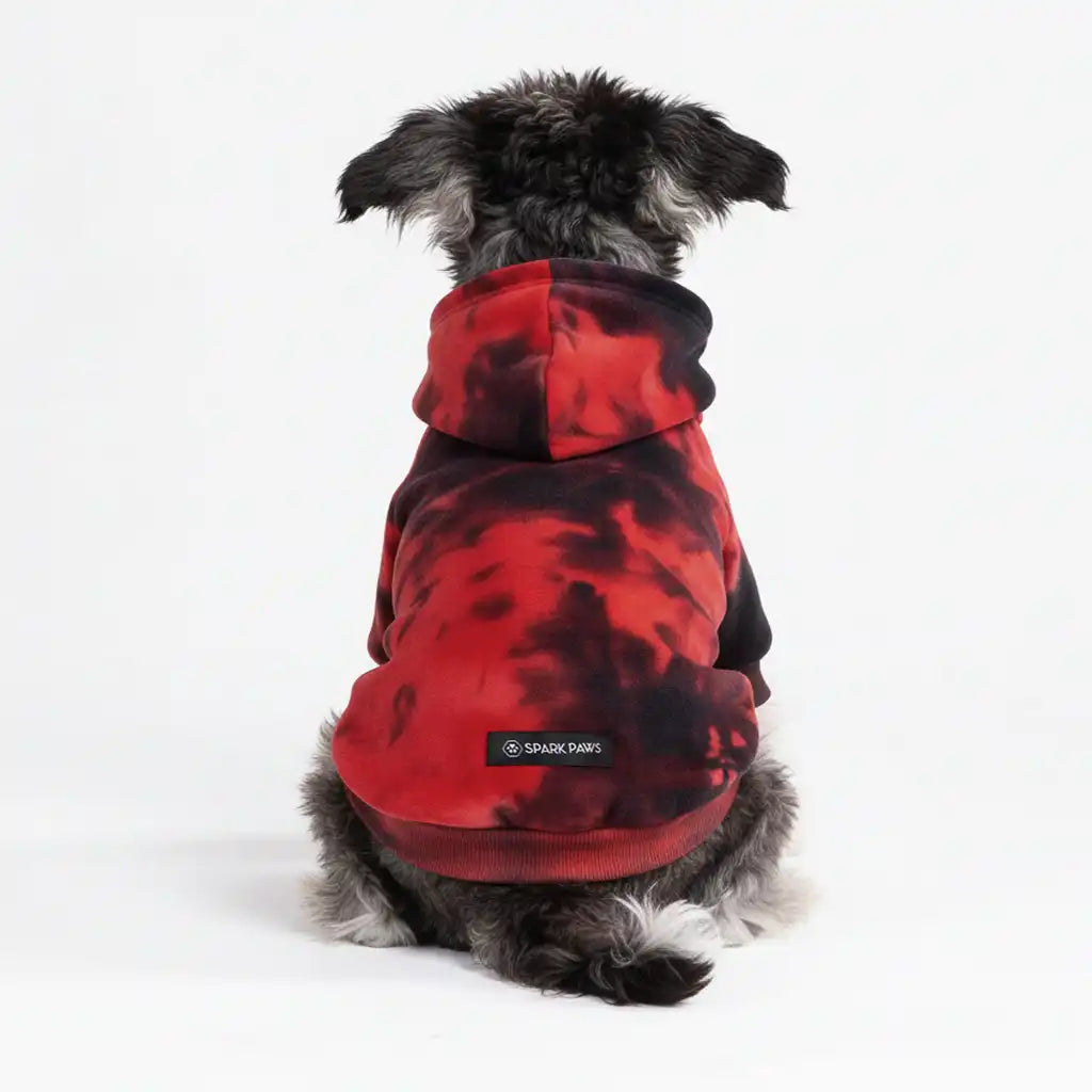 Velvet Dog Hoodie - Red & Black
