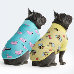 Sunblock Dog T-Shirt (2-pack) - Bees Flamingo