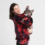 Velvet Dog Hoodie - Red & Black