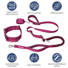 Comfort Control Collar and Multipurpose Leash Set - Fuchsia Camo