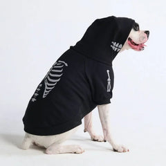 Halloween Dog Hoodie - Reflective Skeleton