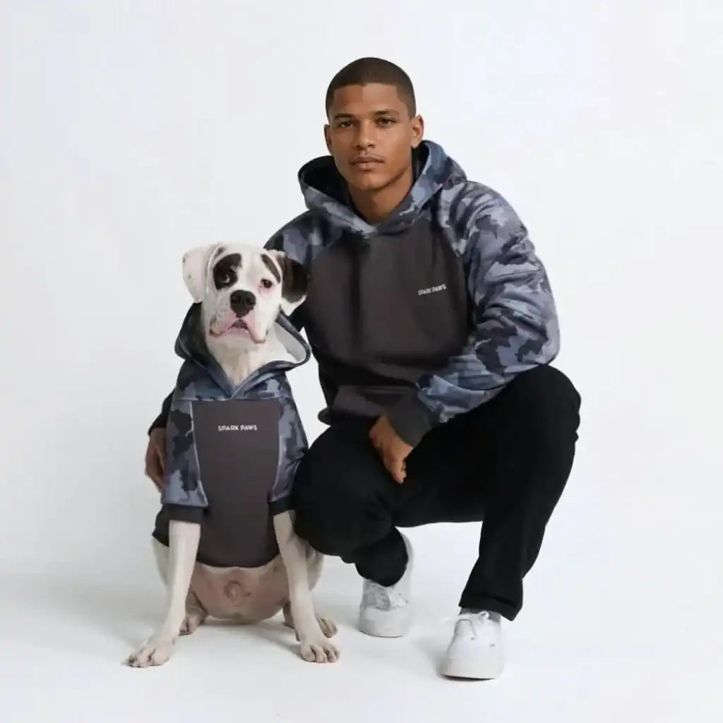 Grey Camo Dog Hoodie