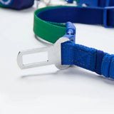 Multipurpose Seatbelt Handsfree Leash & Poop Bag Holder Set - Lime Wave