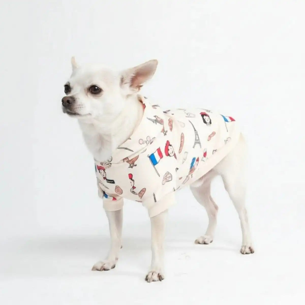 The France Dog Hoodie - Beige