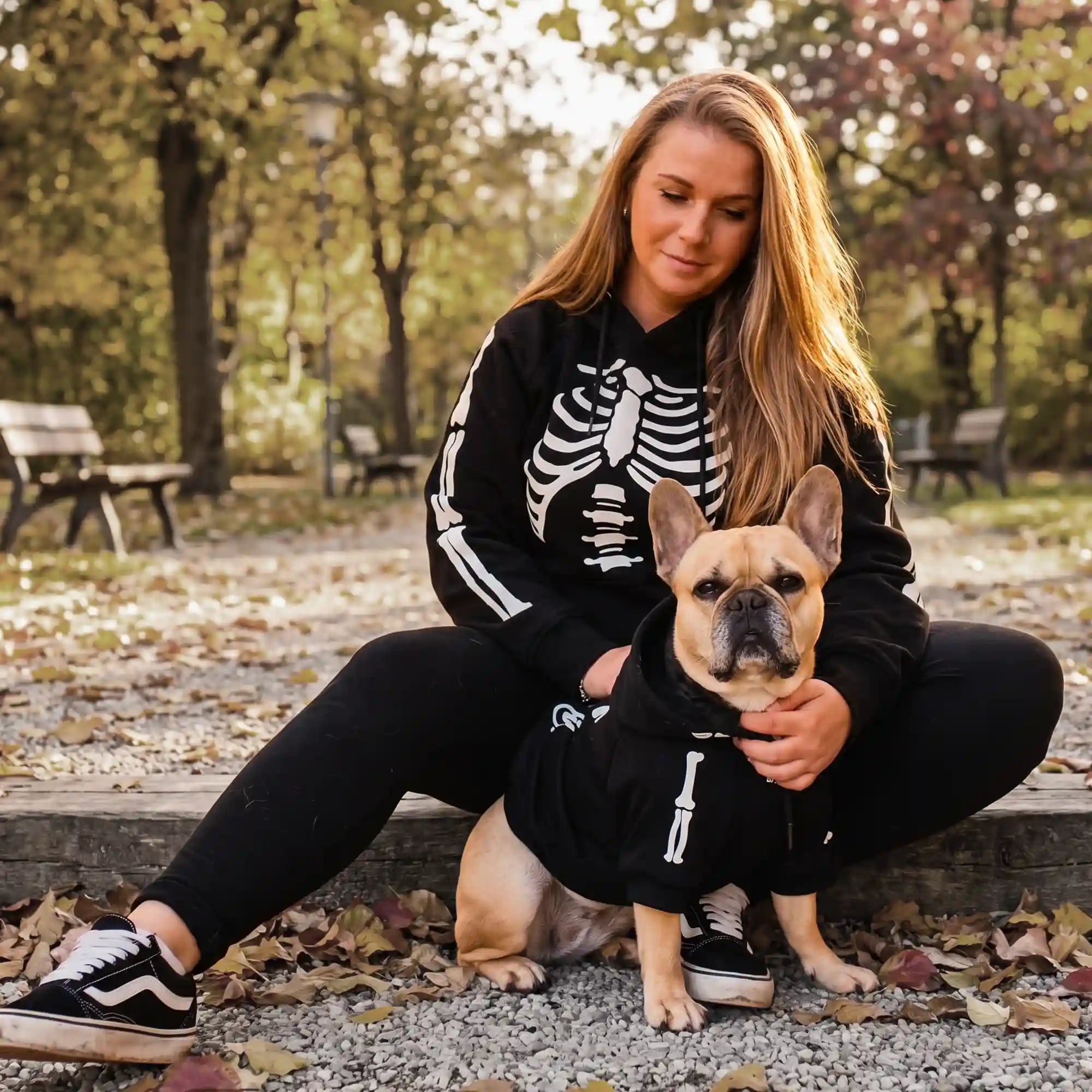 Halloween Dog Hoodie - Reflective Skeleton