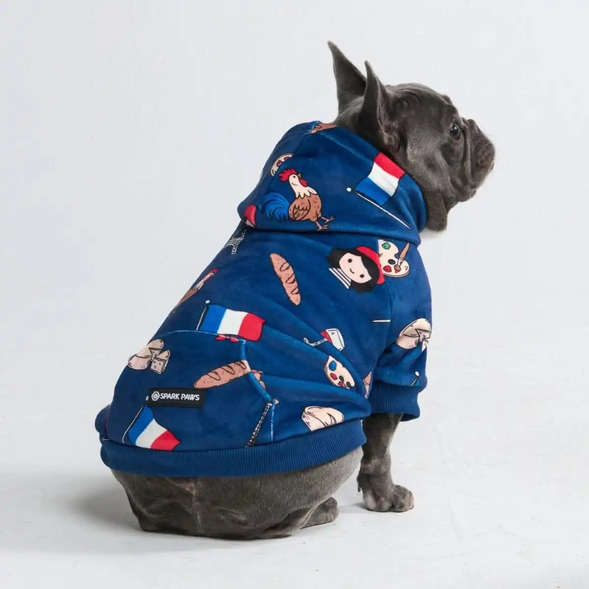 The France Dog Hoodie - Blue