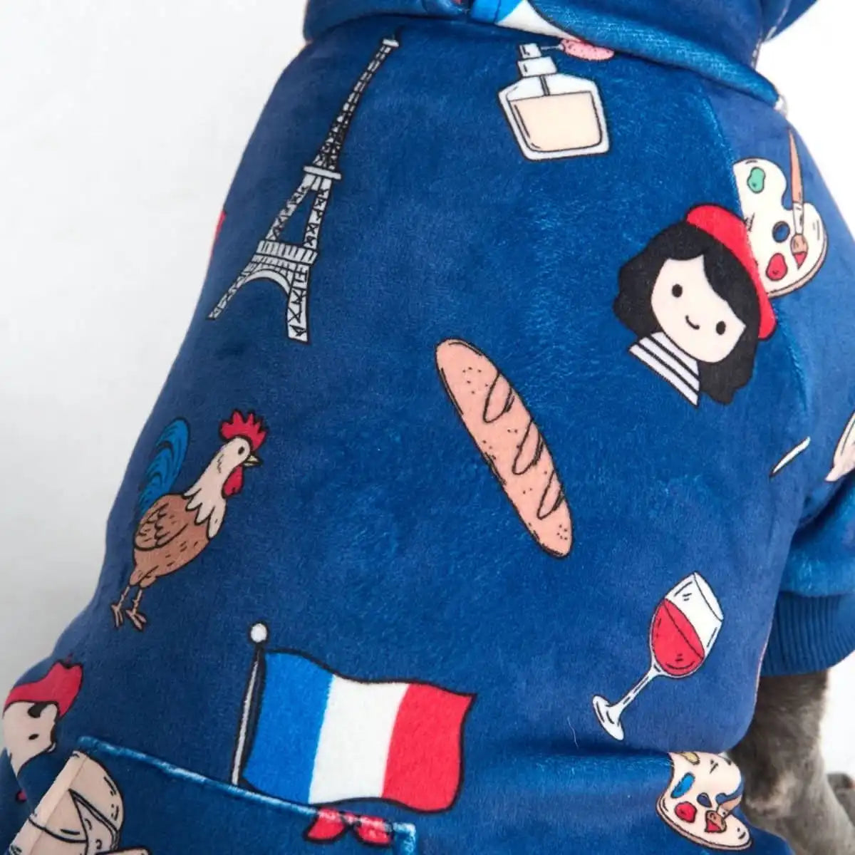 The France Dog Hoodie - Blue