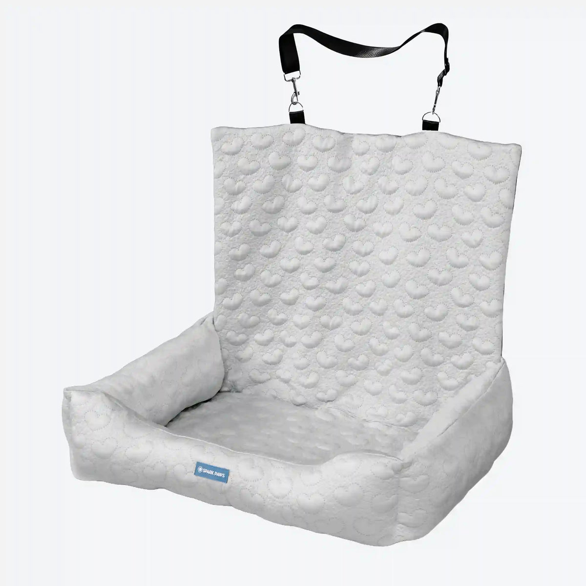Frostcore™ Dog Cooling Car Seat Bed - Hearts Grey