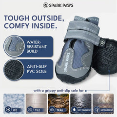 365 All-Season Dog Shoe 4PC Set - Grey