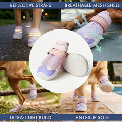 Hot Pavement Pawtector Dog Shoes - Pink Purple