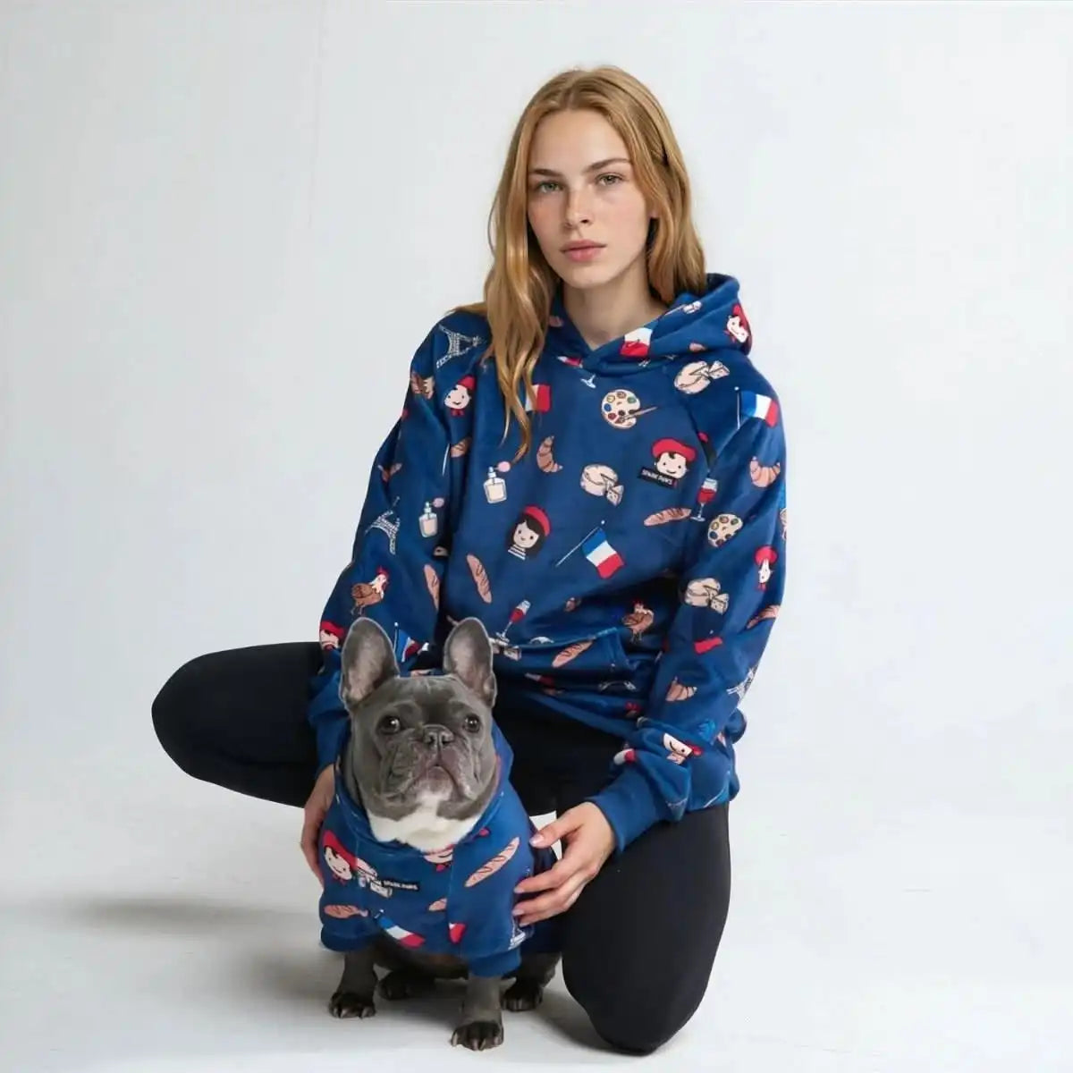 The France Dog Hoodie - Blue