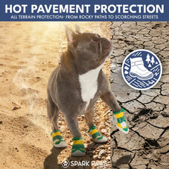 Hot Pavement Pawtector Dog Shoes - Green Yellow