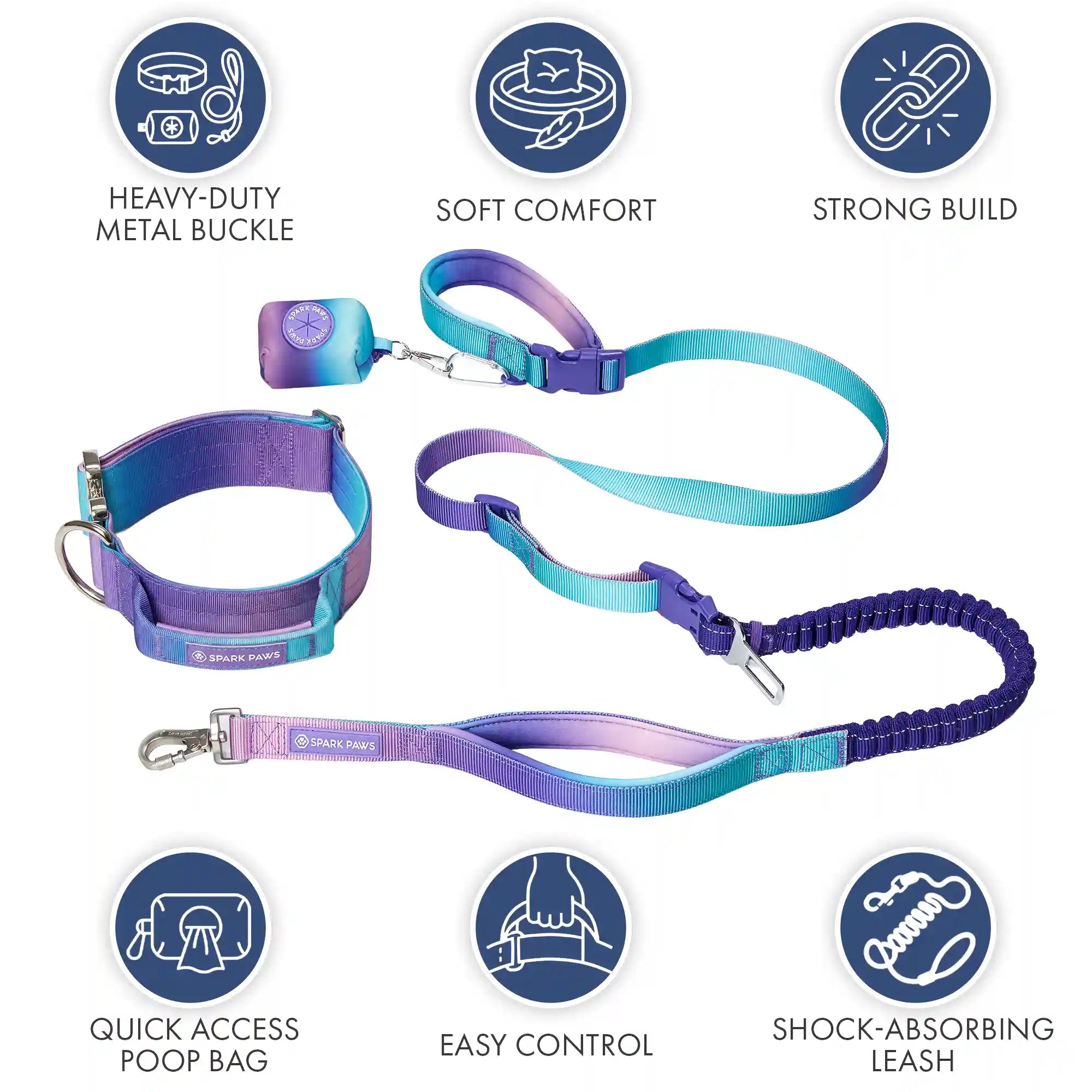 Comfort Control Collar and Multipurpose Leash Set - 90s Retro