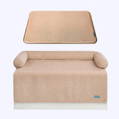 Frostcore™ Cooling Couch Cover Dog Bed and Cooling Mat Set - Waffle Brown