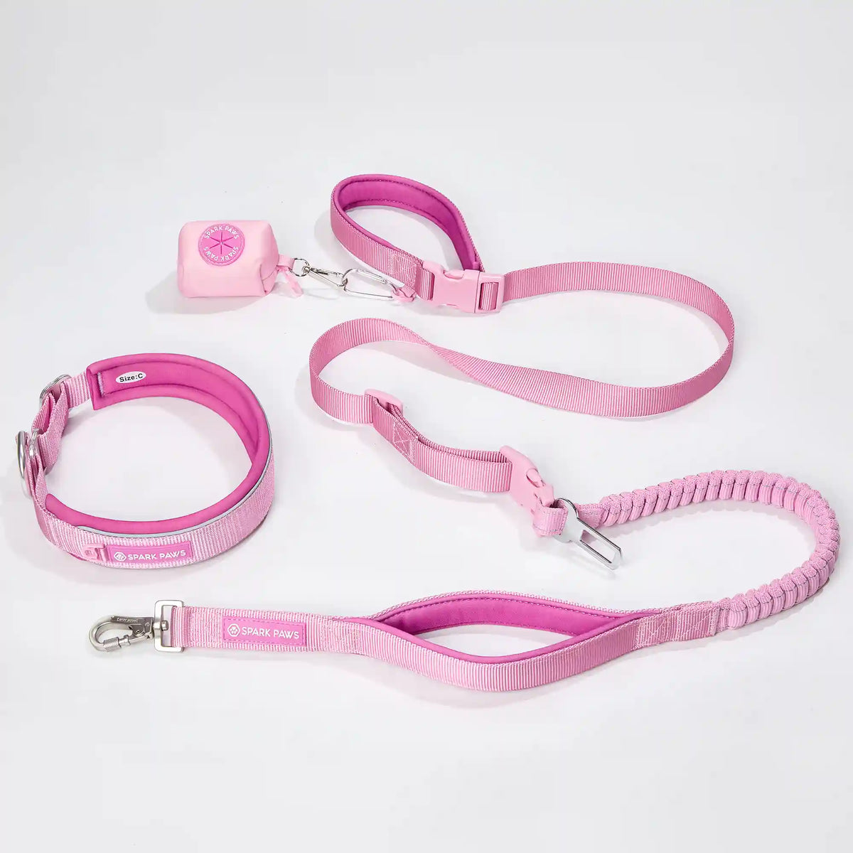 Martingale Collar and Multipurpose Leash Set - Pink