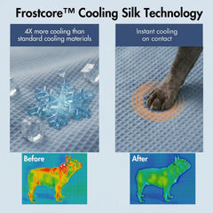 Frostcore™ Cooling Couch Cover Dog Bed and Cooling Mat Set - Waffle Ash Blue