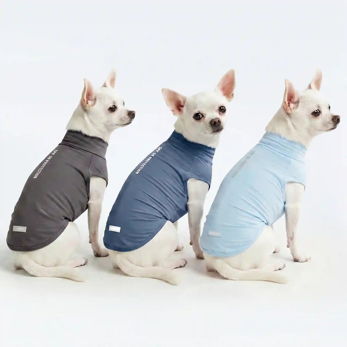 Sunblock Dog T-Shirt (3-pack) - Navy Blue, Dark Grey, Blue