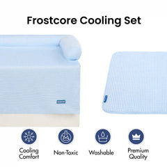 Frostcore™ Cooling Couch Cover Dog Bed and Cooling Mat Set - Waffle Blue